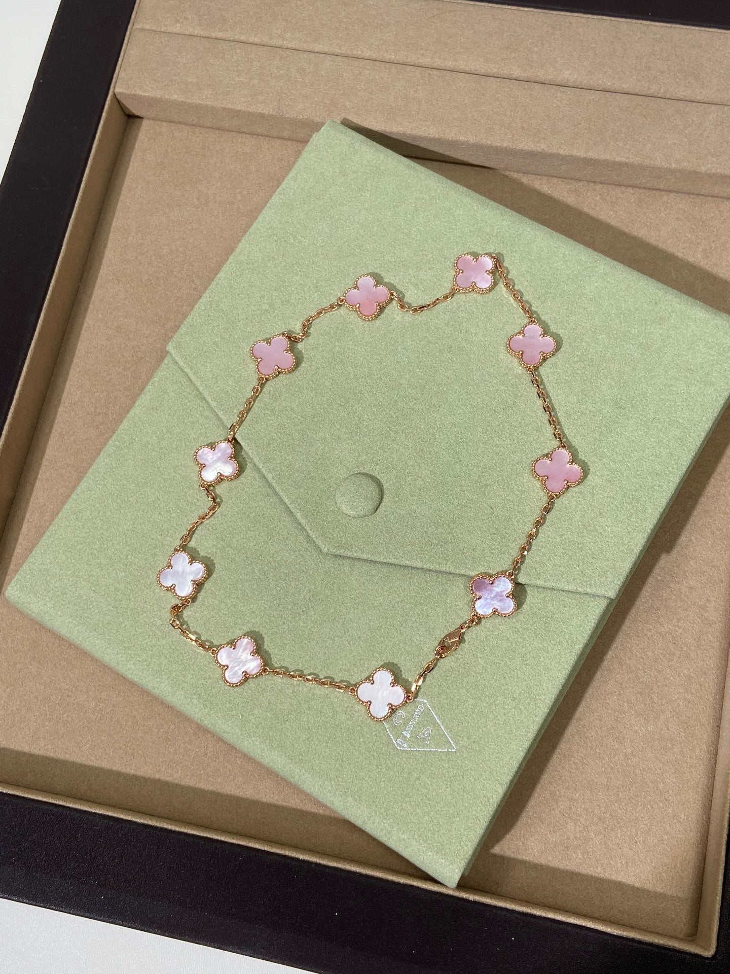 [Lumi Jewels]CLOVER 10 MOTIFS PINK NECKLACE