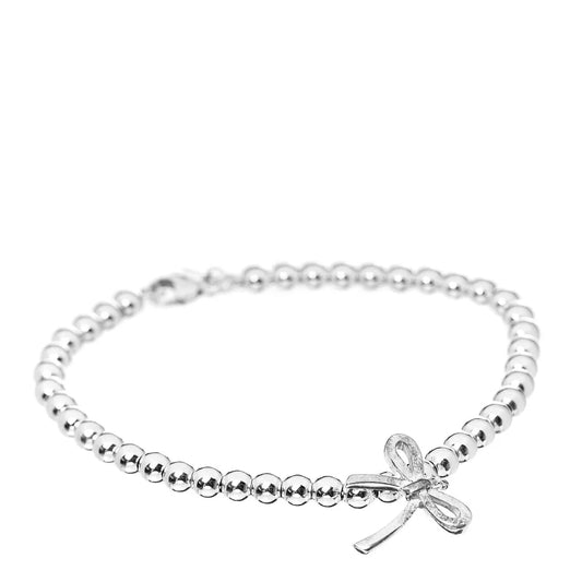 [Lumi Jewelry]STERLING SILVER BOW BEAD BRACELET