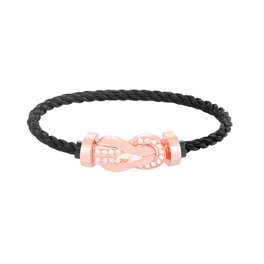 [Lumi Jewels]CHANCE LARGE 8 FIGURE BUCKLE HALF DIAMOND BRACELET ROSE GOLD