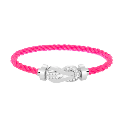 [Lumi Jewels]CHANCE LARGE 8 FIGURE BUCKLE HALF DIAMOND BRACELET SILVER