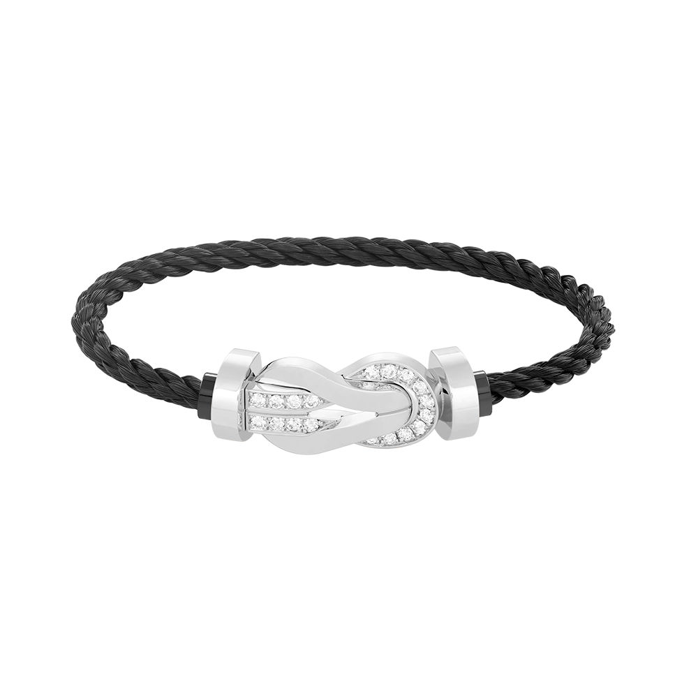 [Lumi Jewels]CHANCE LARGE 8 FIGURE BUCKLE HALF DIAMOND BRACELET SILVER