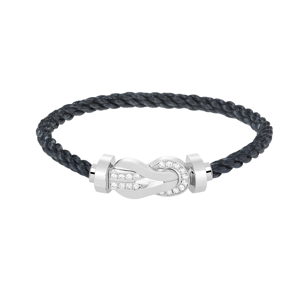 [Lumi Jewels]CHANCE LARGE 8 FIGURE BUCKLE HALF DIAMOND BRACELET SILVER