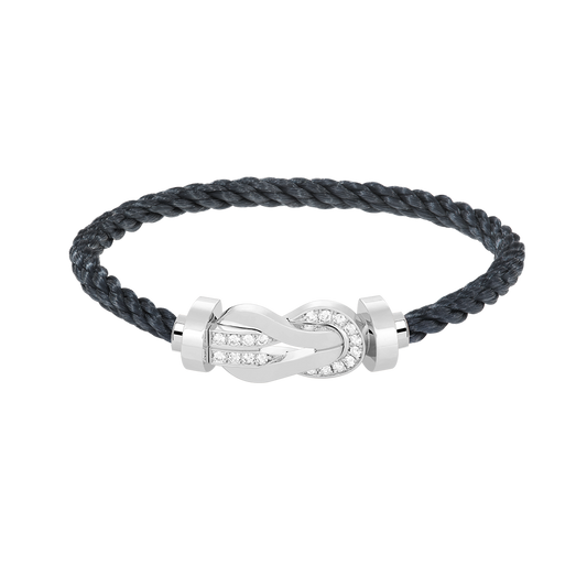 [Lumi Jewels]CHANCE LARGE 8 FIGURE BUCKLE HALF DIAMOND BRACELET SILVER