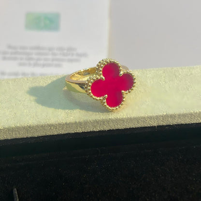 [Lumi Jewelry]NEW CLOVER PINK ENAMEL RINGS