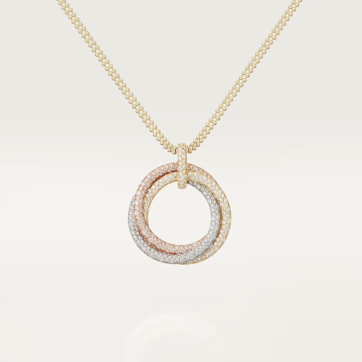 [Lumi Jewelry]TRINITY LARGE FULL DIAMOND  NECKLACE