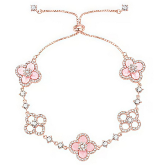 [Lumi Jewels]CLOVER 5 MOTIF PINK BLUE RED WHITE BRACELET
