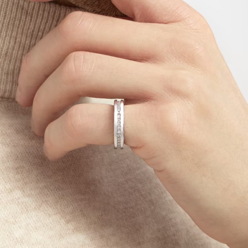 [Lumi Jewels]ZERO 1 ONE-BAND PAVED DIAMONDS ON THE SPIRAL RING
