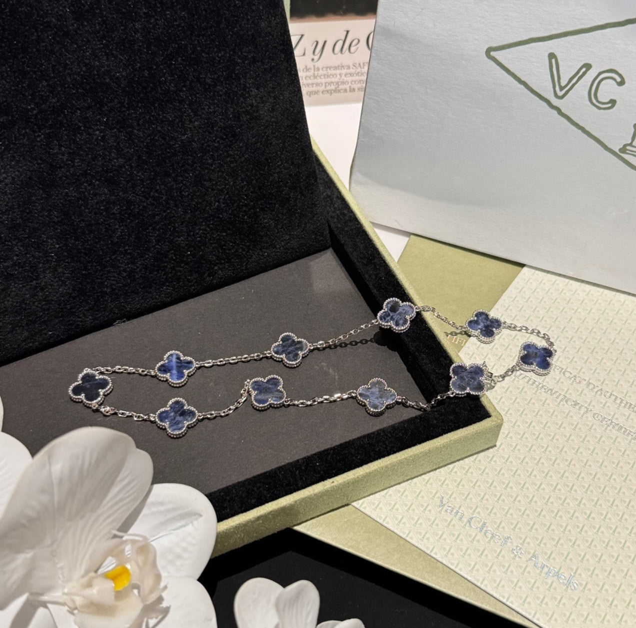 [Lumi Jewels]CLOVER 10 MOTIFS BIDE STONE NECKLACE