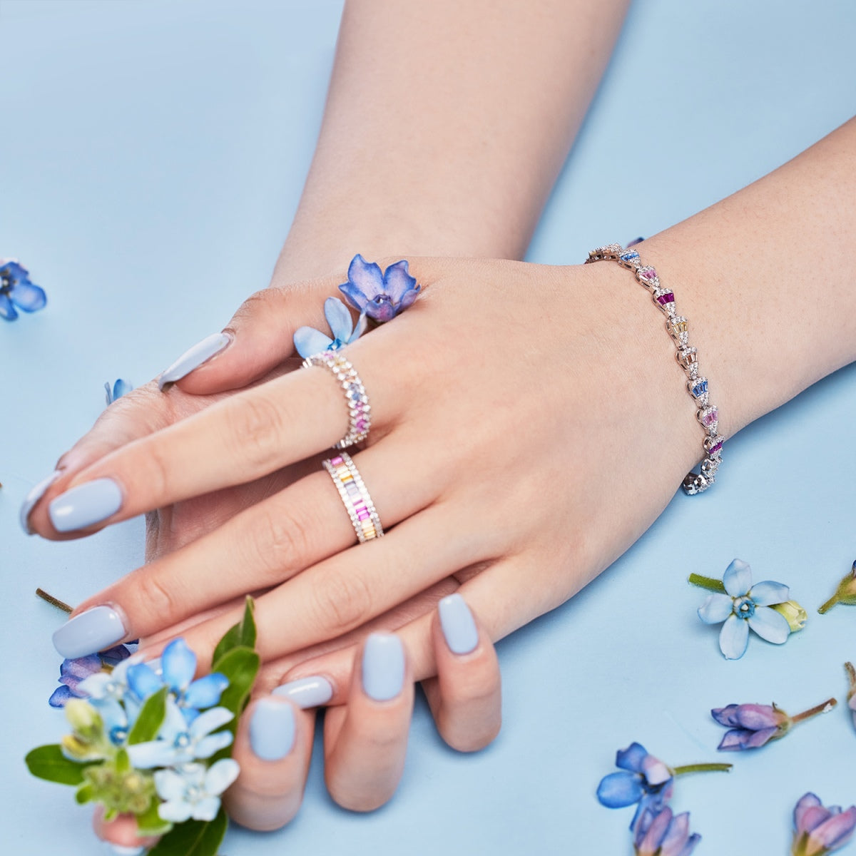 [Lumi Jewels]Dainty Kaleidoscopic Emerald Cut Daily Ring