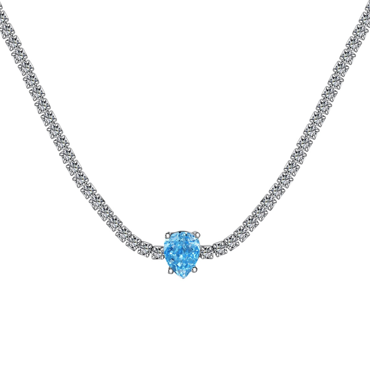 [Lumi Jewels]1.0 carat Unique Pear Cut Tennis Necklace