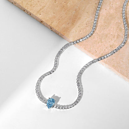 [Lumi Jewels]1.0 carat Unique Pear Cut Tennis Necklace