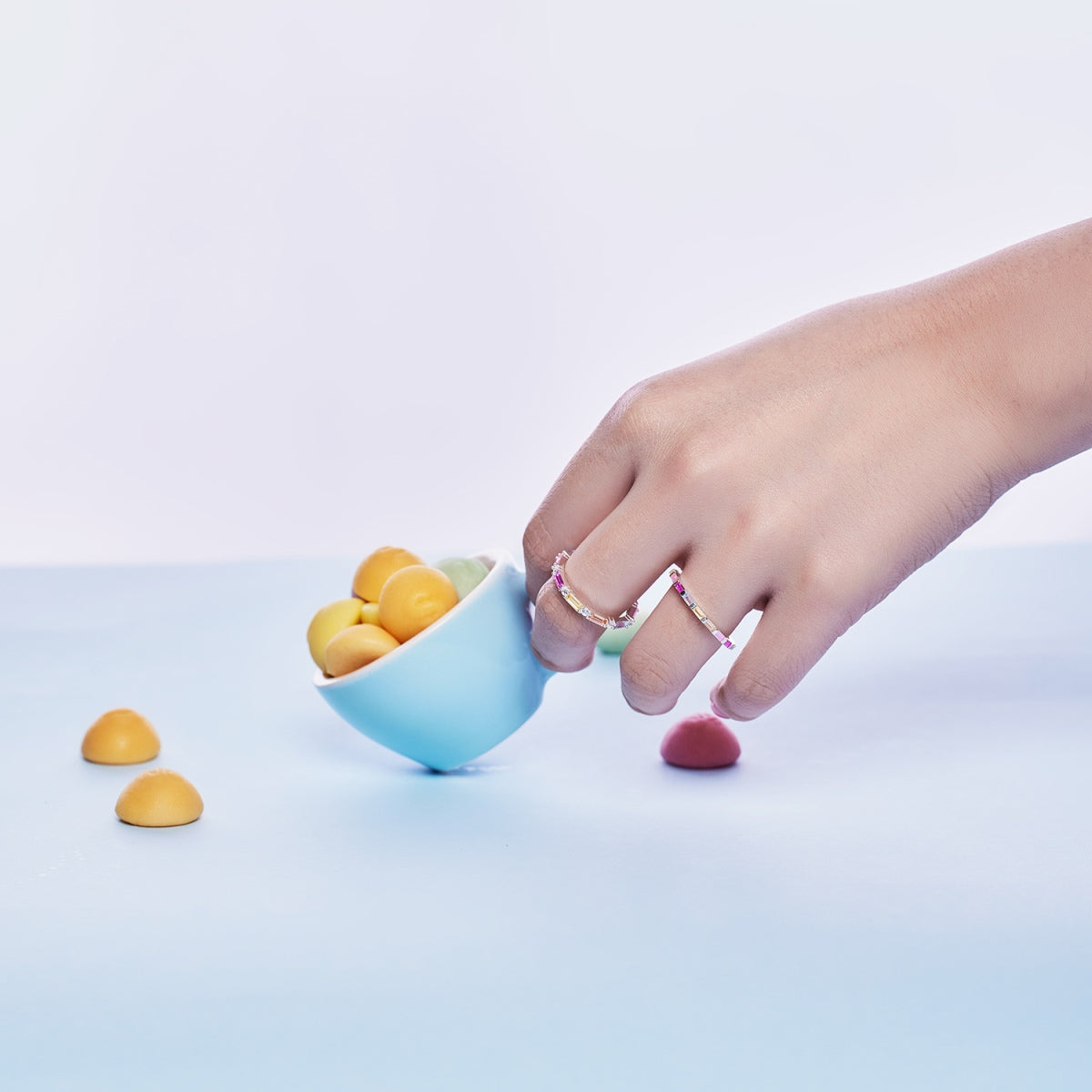 [Lumi Jewels]Exquisite Multicolored Emerald Cut Daily Ring