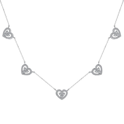 [Lumi Jewels]Sparkling Five Heart Necklace