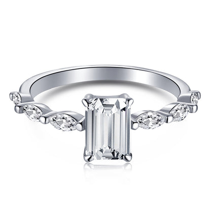 [Lumi Jewels]1.0 Carat Dainty Resplendent Radiant Cut Daily Ring