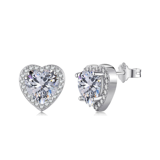 [Lumi Jewels]Sparkling Heart Shape Lover Earrings