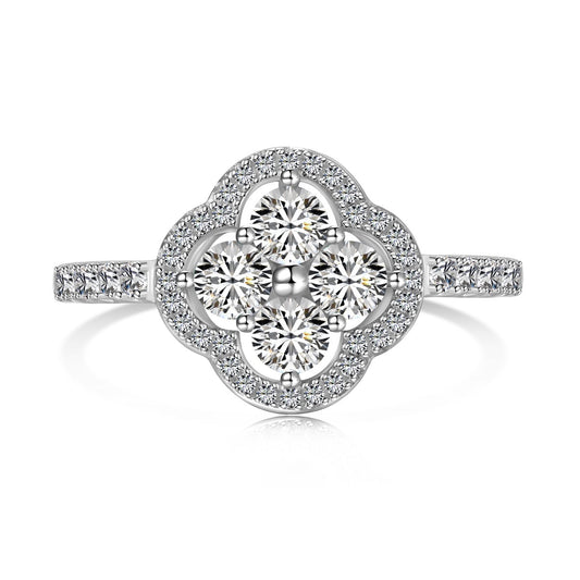 [Lumi Jewels]Four Leaf Clover Flower Design Ring