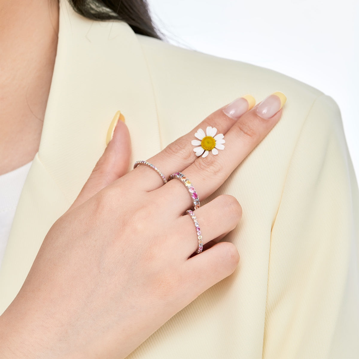 [Lumi Jewels]Dazzling Lustrous Round Cut Tennis Ring