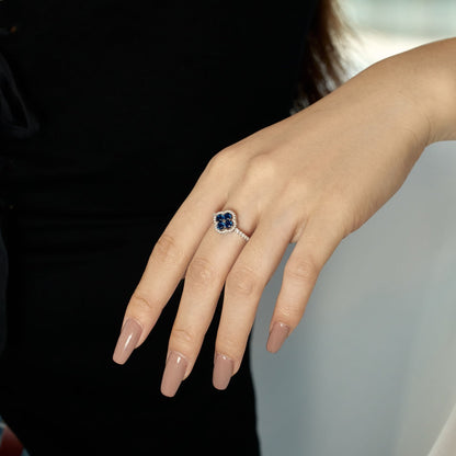 [Lumi Jewels]Four Leaf Clover Flower Design Ring