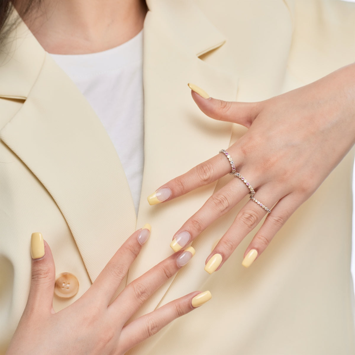 [Lumi Jewels]Ornate Colorful Round Cut Tennis Ring