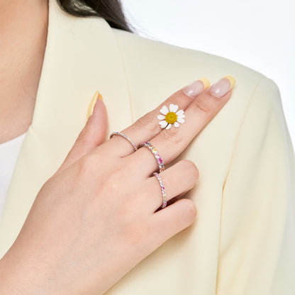 [Lumi Jewels]Ornate Colorful Round Cut Tennis Ring