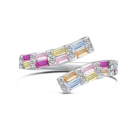 [Lumi Jewels]Charming Colorful Radiant Cut Adjustable Daily Ring