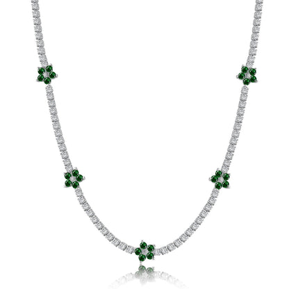 [Lumi Jewels]Luxurious Colorful Flower Tennis Necklace