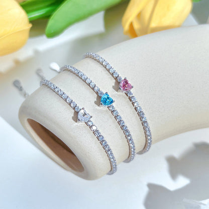 [Lumi Jewels]0.5 Carat Elegant Romantic Heart Shape Lover Bracelet
