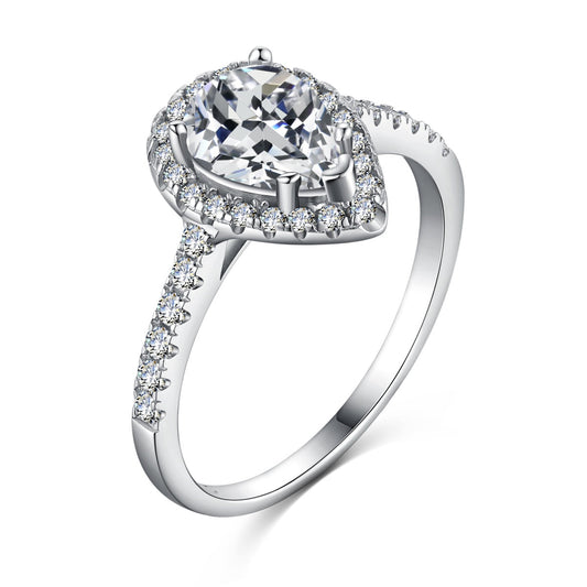 [Lumi Jewels]1.0 Carat Luxurious Resplendent Water Drop Shape Wedding Ring