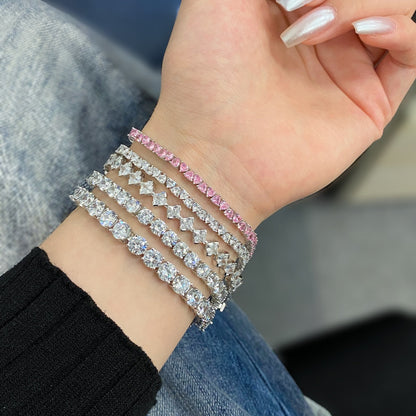 [Lumi Jewels]0.5 Carat Ornate Princess Cut Daily Bracelet