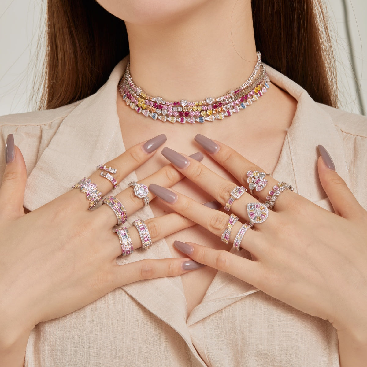 [Lumi Jewels]Radiant Colorful Rainbow Necklace