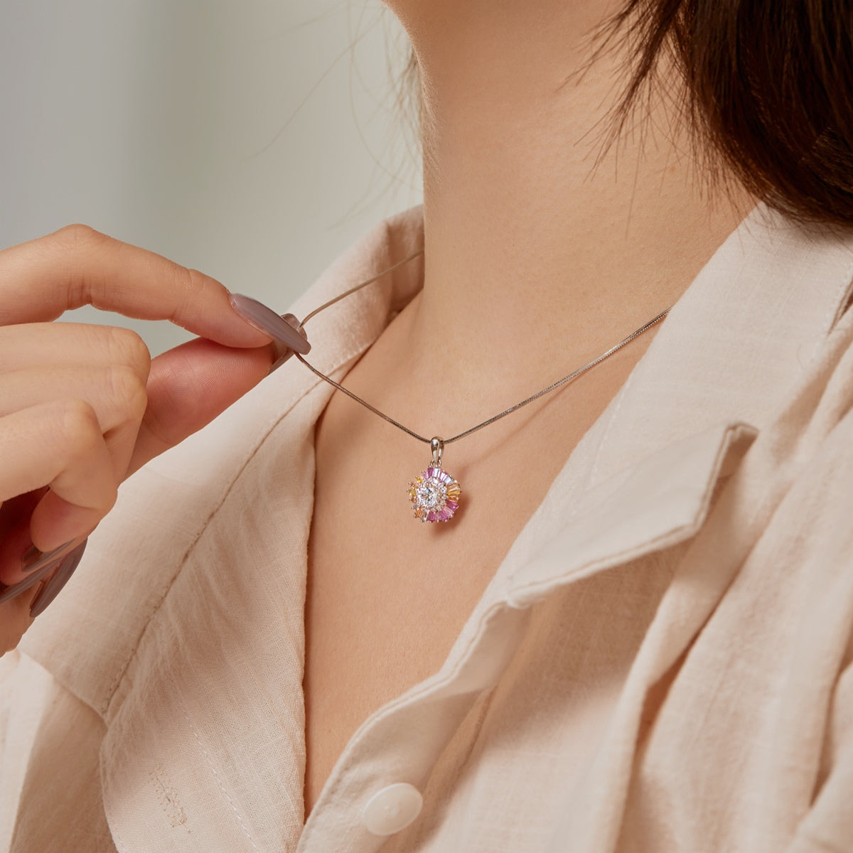[Lumi Jewels]Charming Flower Colorful Necklace