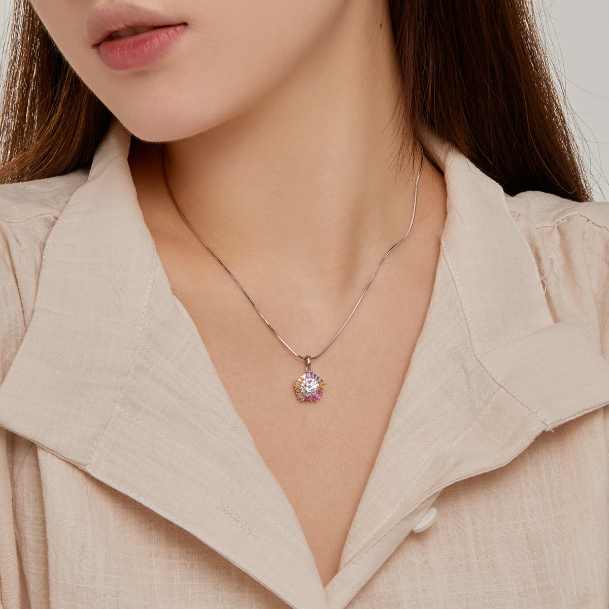 [Lumi Jewels]Charming Flower Colorful Necklace