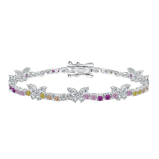 [Lumi Jewels]Ornate Colorful Butterfly Shape Round Cut Daily Bracelet
