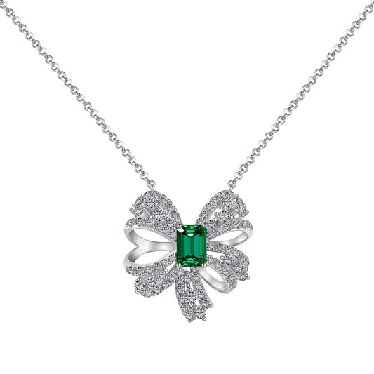 [Lumi Jewels]Luxurious Flower Shape Emerald Cut Necklace