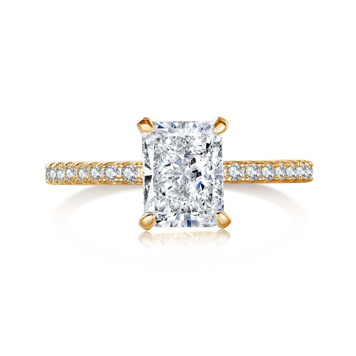 [Lumi Jewels]2.0 Carat Dazzling Sparkling Radiant Cut Party Ring