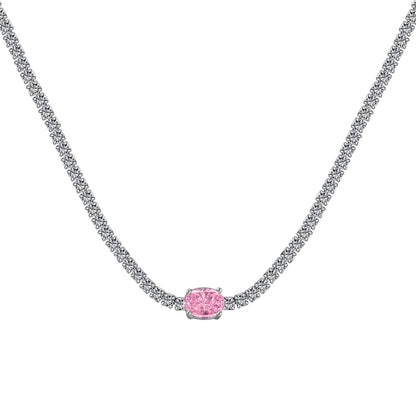 [Lumi Jewels]1.0 Carat Shining Oval Cut Necklace