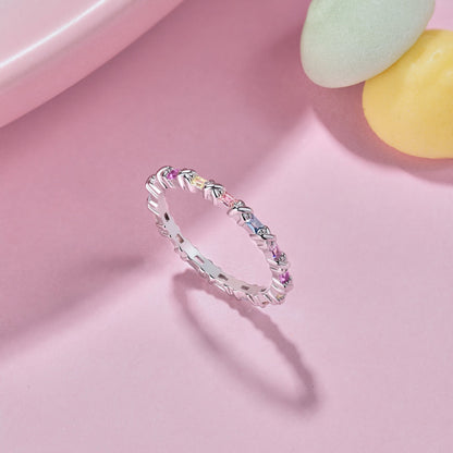[Lumi Jewels]Charming Colorful Round Cut Daily Ring