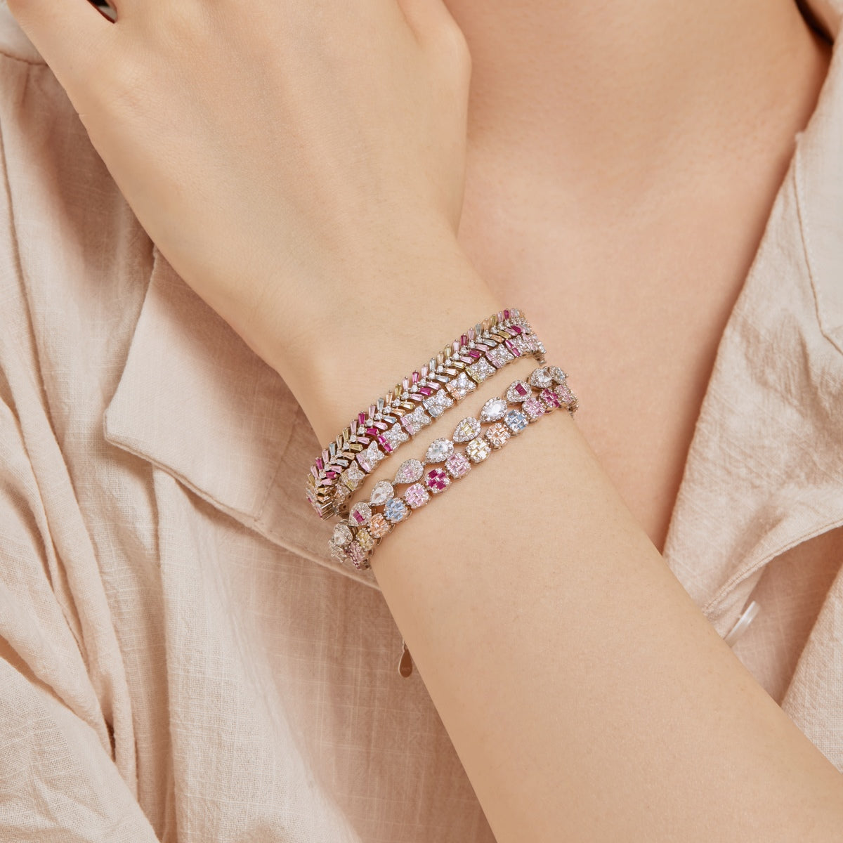 [Lumi Jewels]0.25 Carat Radiant Water Drop Shape Daily Bracelet