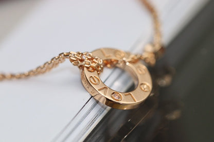 [Lumi Jewels]LOVE NECKLACE ADJUSTABLE ROSE GOLD 2 DIAMOND