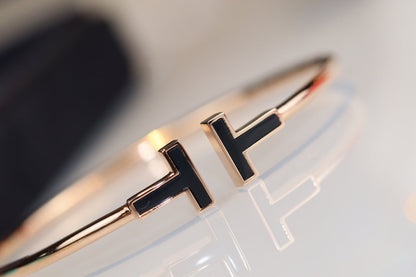 [Lumi Jewelry]T BRACELET 1.8MM ONYX PINK GOLD