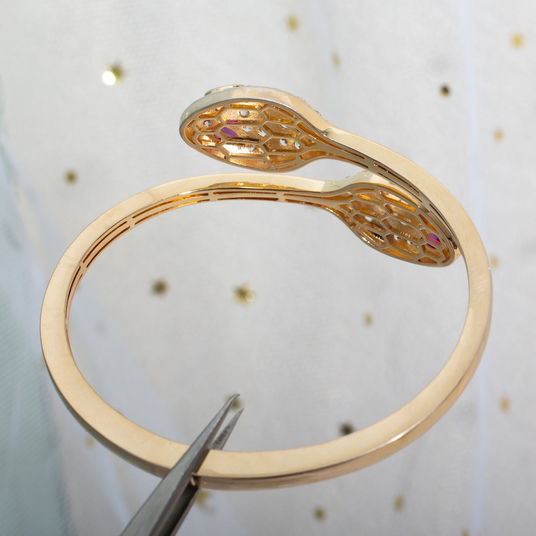 [Lumi Jewels]SERPENTI BRACELET PINK GOLD DIAMOND DOUBLE SNAKE