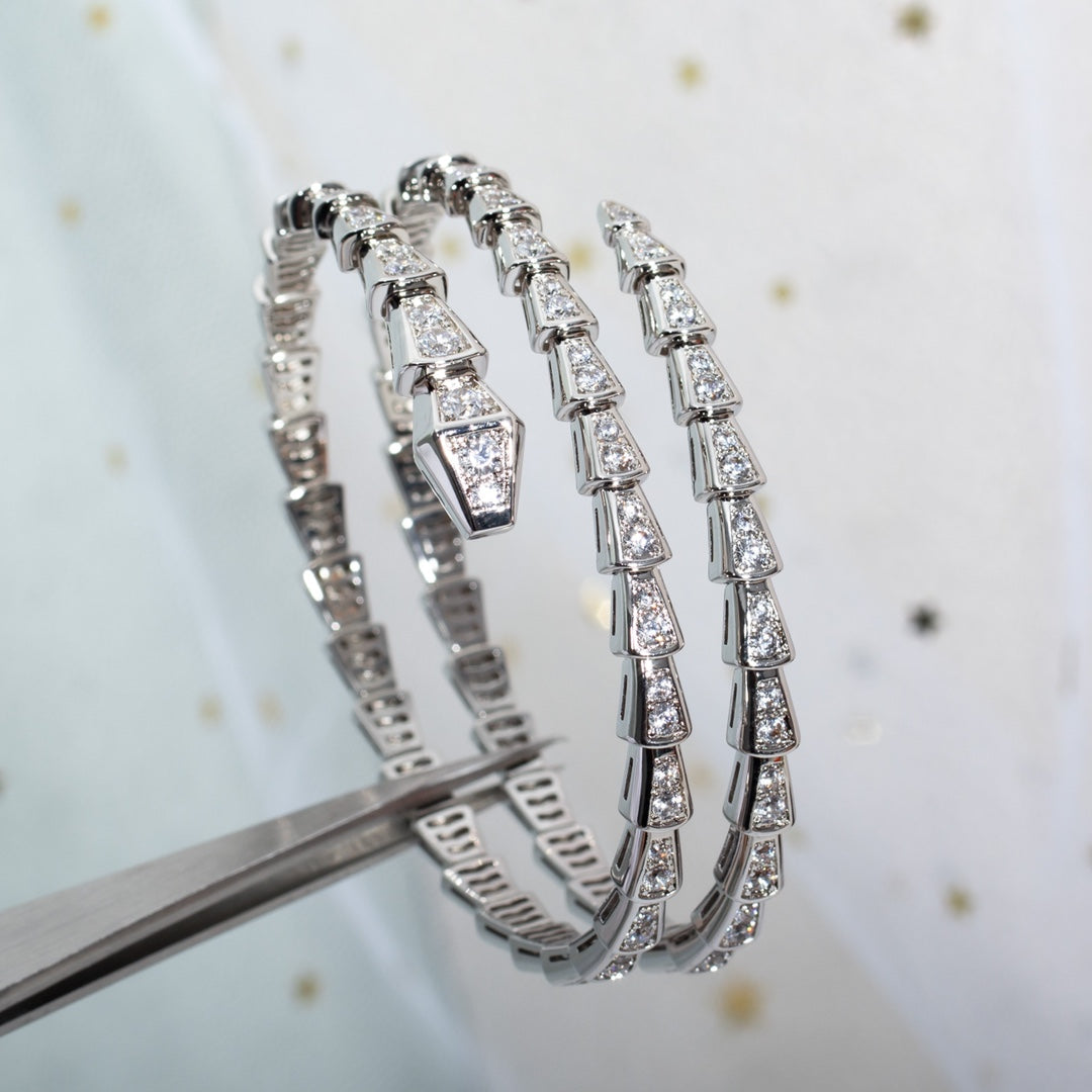 [Lumi Jewels]SERPENTI BRACELET SILVER DIAMOND DOUBLE ROW