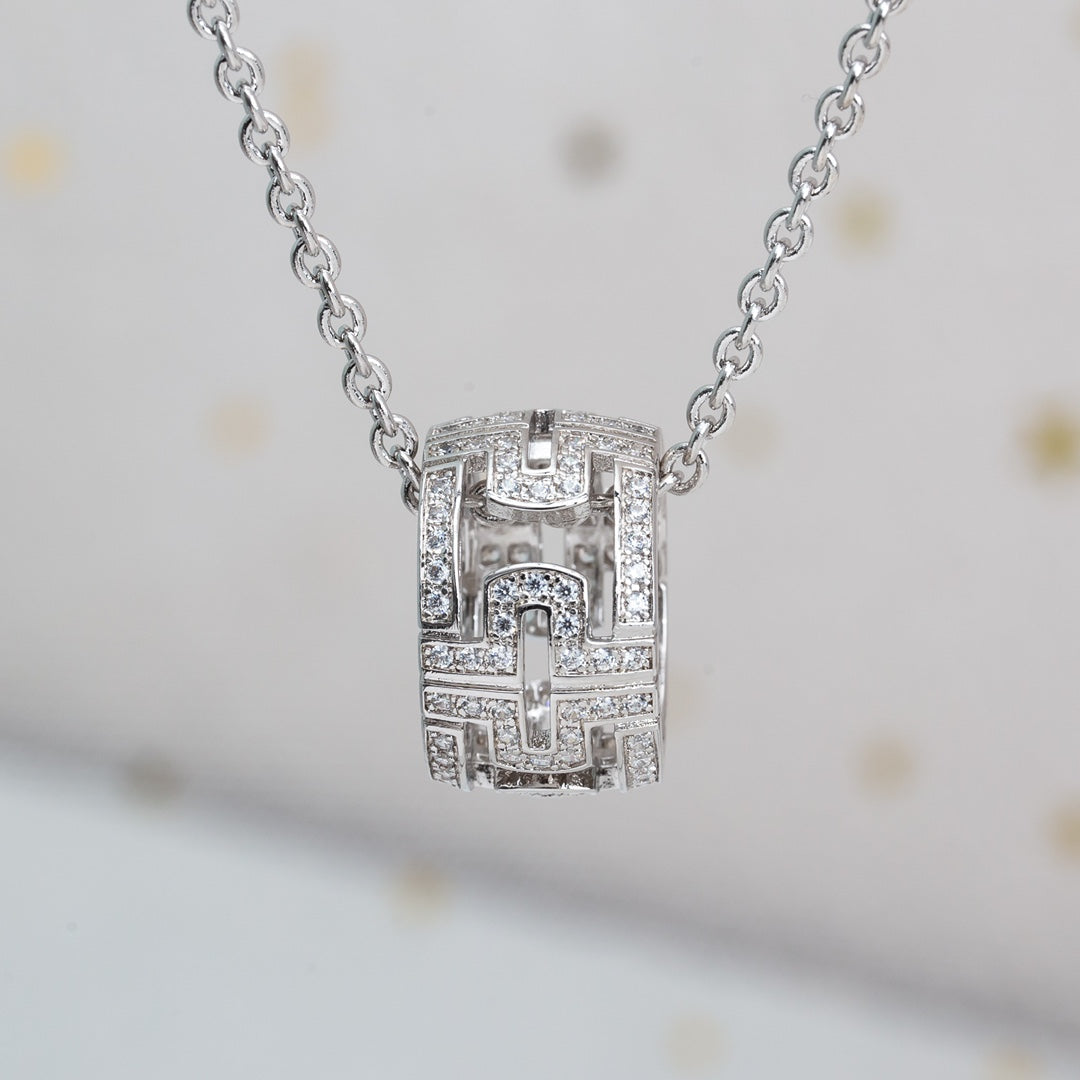 [Lumi Jewels]PARENTESI NECKLACE SILVER DIAMOND