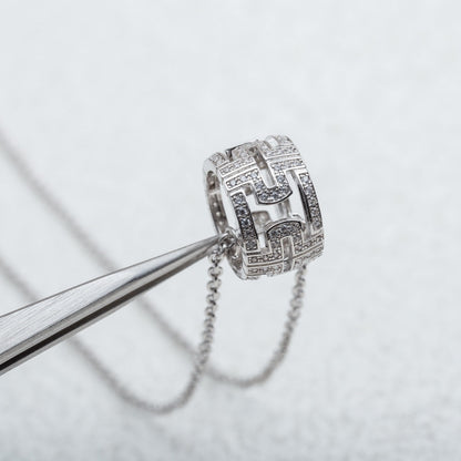 [Lumi Jewels]PARENTESI NECKLACE SILVER DIAMOND