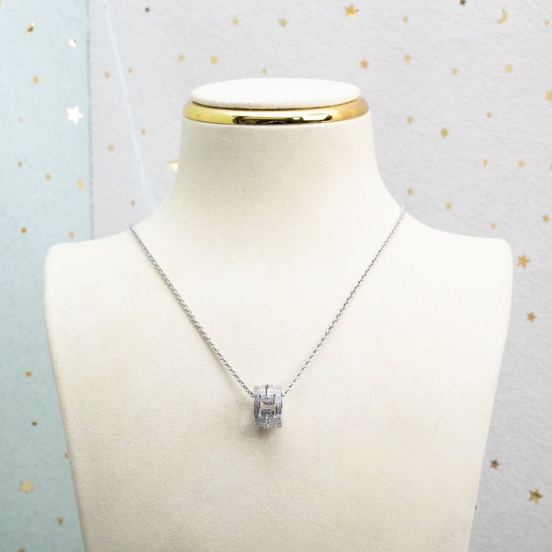 [Lumi Jewels]PARENTESI NECKLACE SILVER DIAMOND