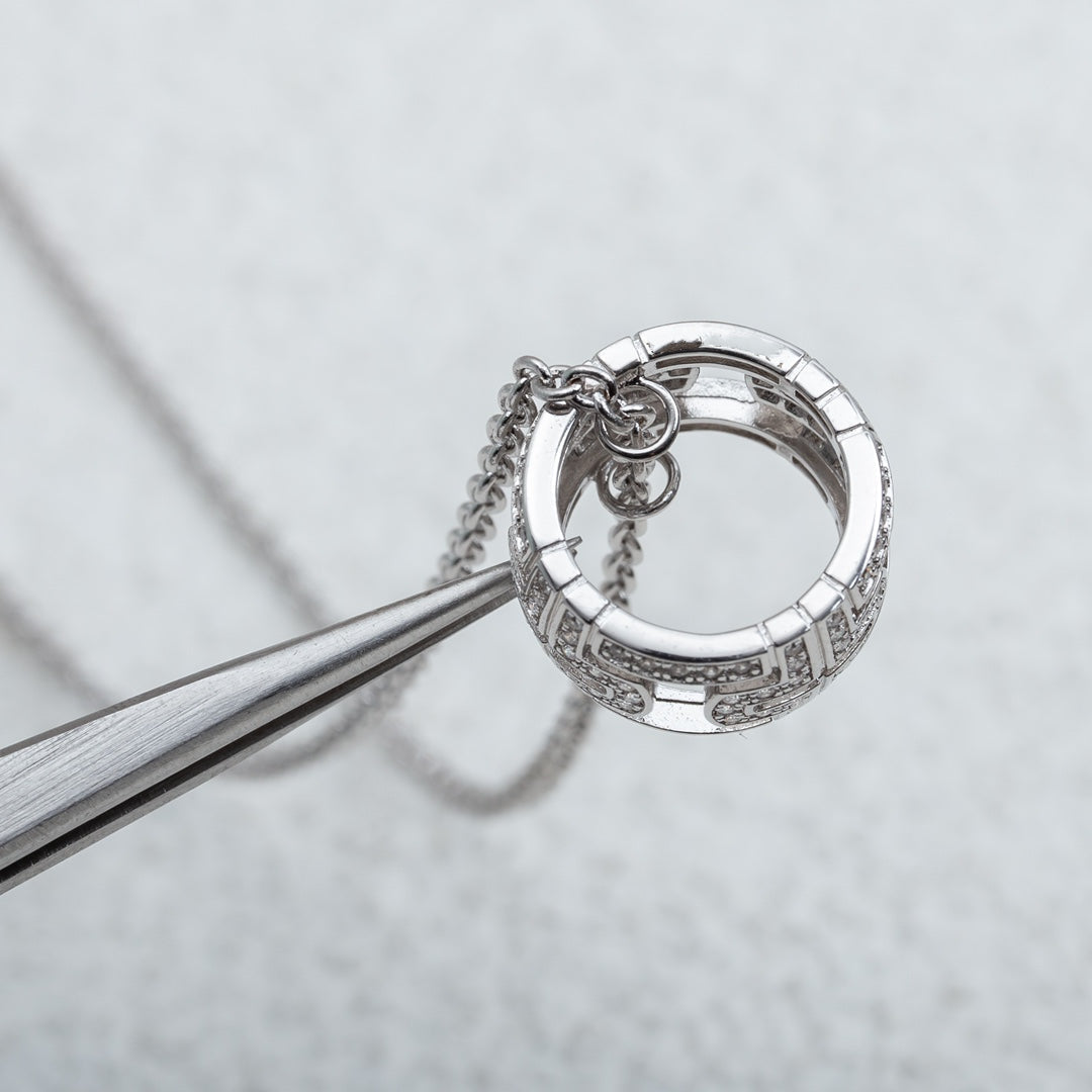 [Lumi Jewels]PARENTESI NECKLACE SILVER DIAMOND