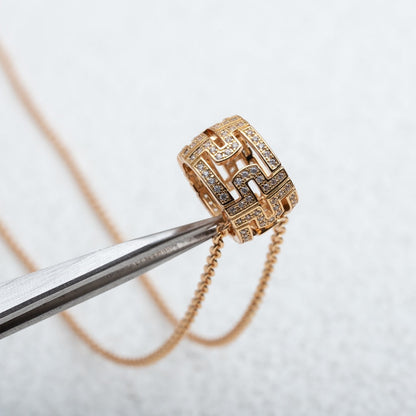 [Lumi Jewels]PARENTESI NECKLACE PINK GOLD DIAMOND