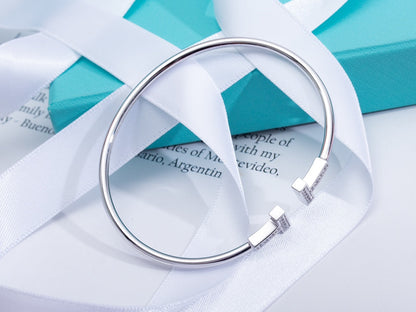 [Lumi Jewelry]T BRACELET 1.8MM DIAMOND SILVER