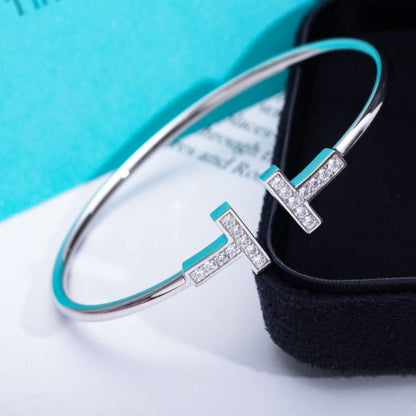 [Lumi Jewelry]T BRACELET 1.8MM DIAMOND SILVER