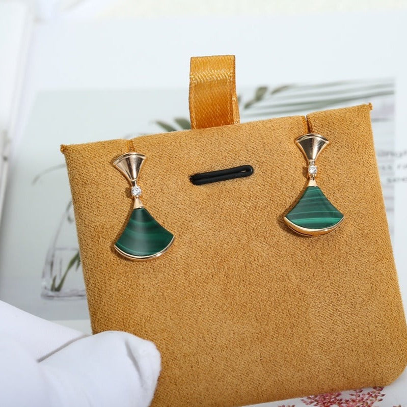 [Lumi Jewels]DREAM MALACHITE PINK GOLD EARRINGS